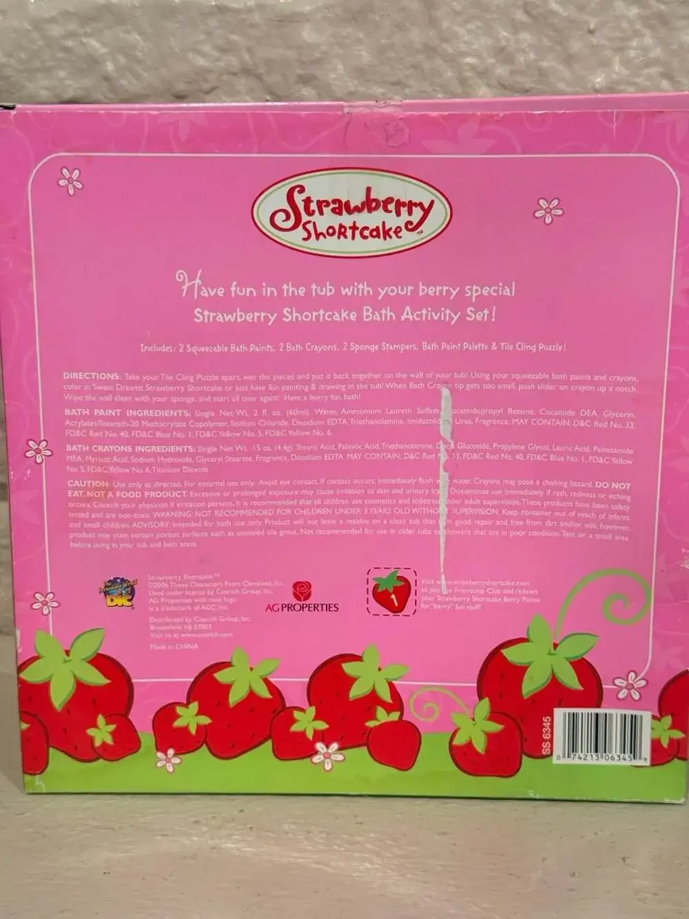 Strawberry Shortcake Bath Activity Set with Paints, Crayons, and Stampers